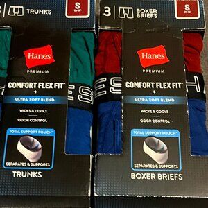 6 NEW PAIRS OF HANES MENS SMALL BOXER TRUNKS ODOR CONTROL COMFORT FLEX FIT